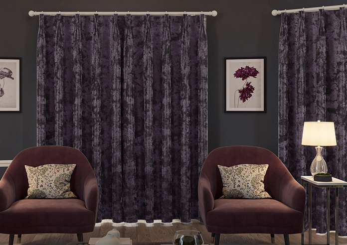 Cyrus Crushed Velvet, Deep Purple - Made to Measure Curtains - Image 7